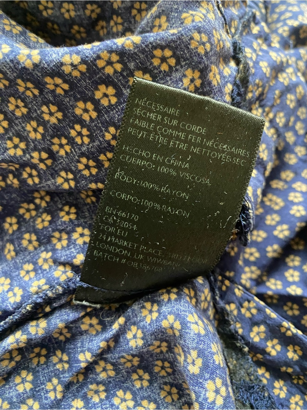 Urban Outfitters Cooperative Johnny Bowling Top, Navy Orange Pattern, size L - Picture 7 of 10
